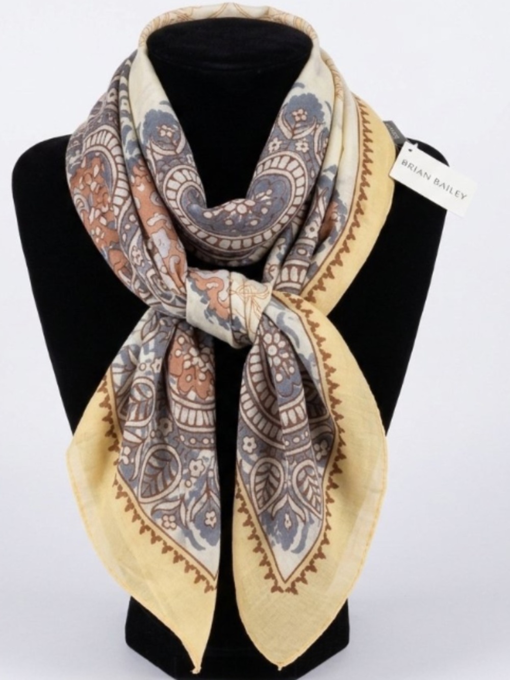 Brian Bailey Intricate Mandala, Medallion & Paisley Floral Motif Scarf Wrap